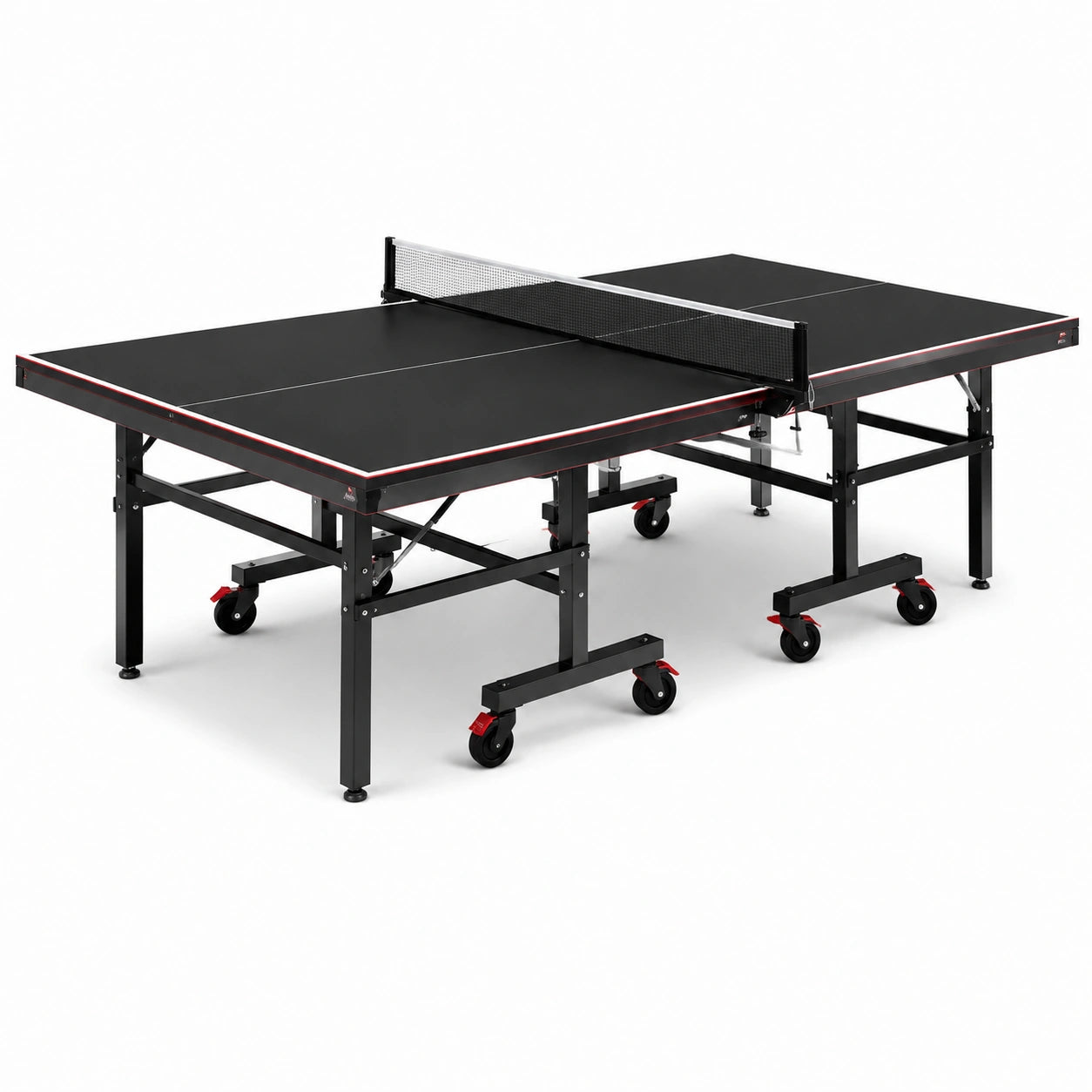 Table de tennis de table pliante en MDF et acier 274 cm x 152,5 cm x 76 cm noir