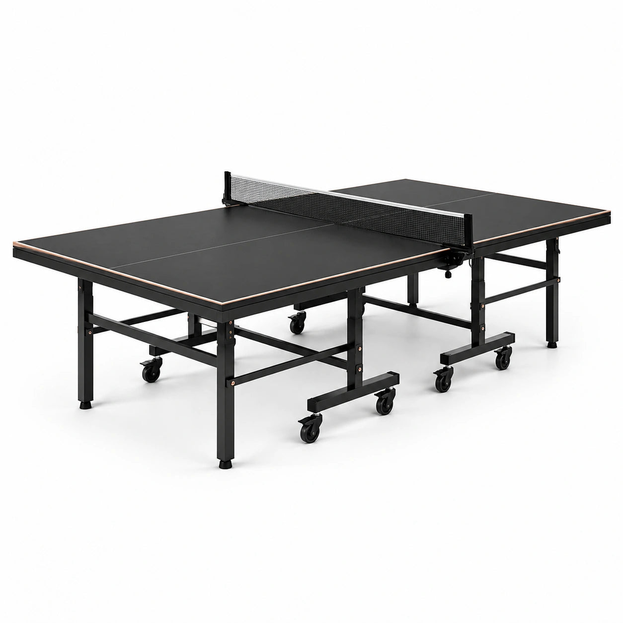 Table de ping-pong pliable MDF avec roulettes 274x152x76 cm noir