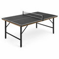 Table de ping-pong pliable en MDF et métal noir 274x152,5x76 cm
