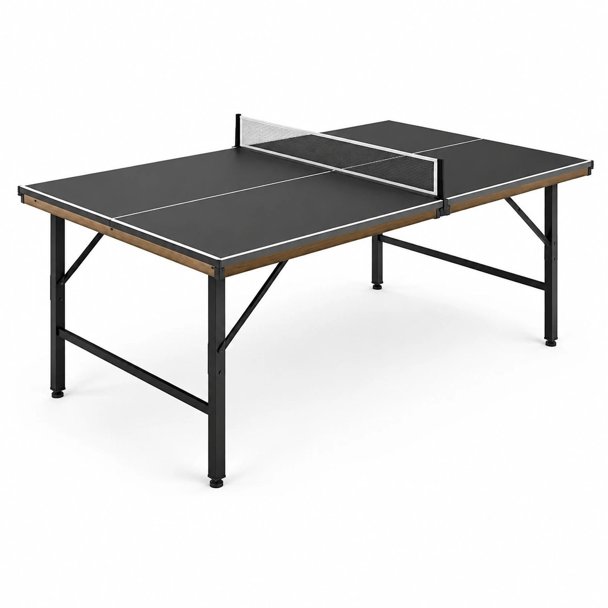 Table de ping-pong pliable en MDF et métal noir 274x152,5x76 cm