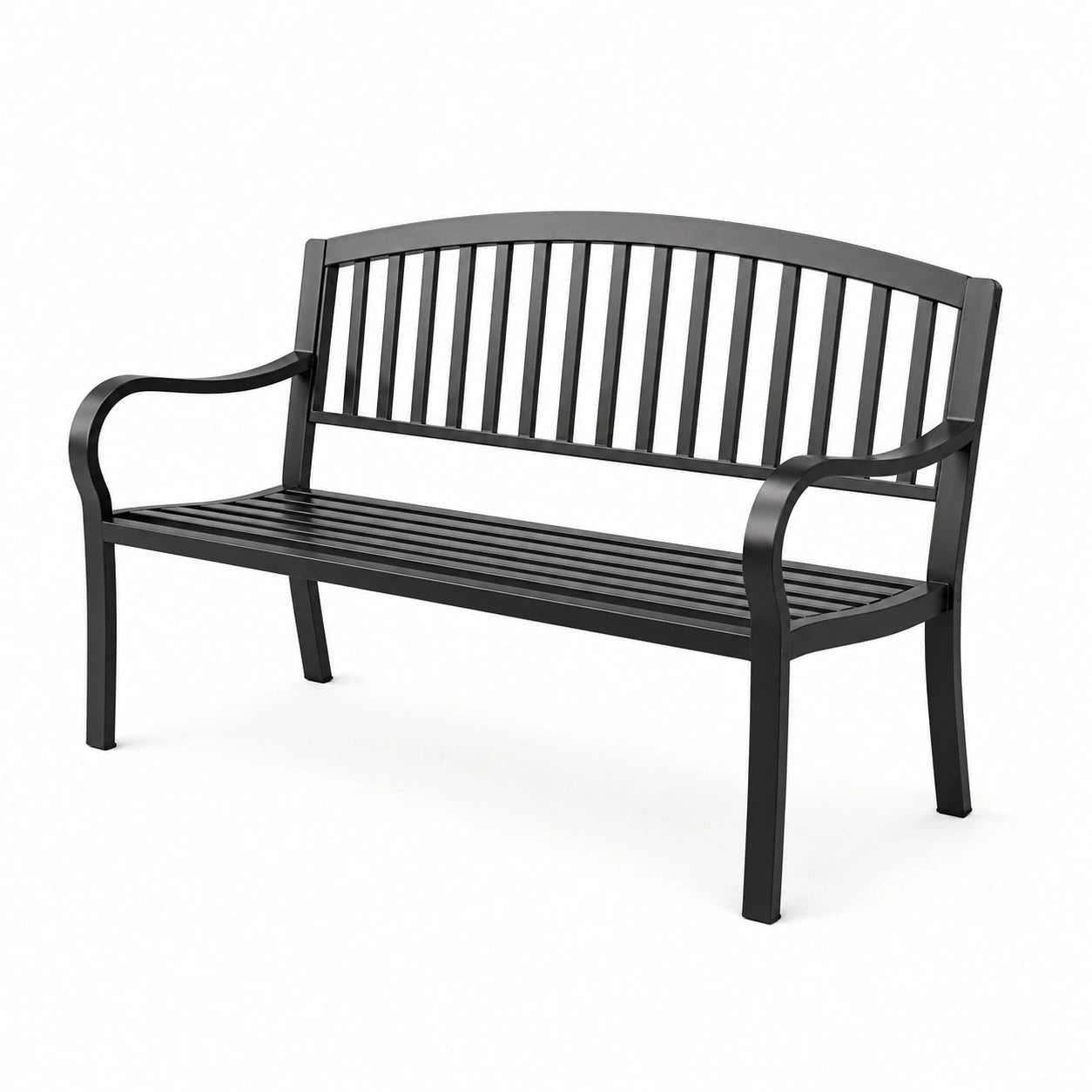 Banc de jardin en métal noir