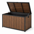 Coffre de rangement extérieur en bois et métal 120 cm