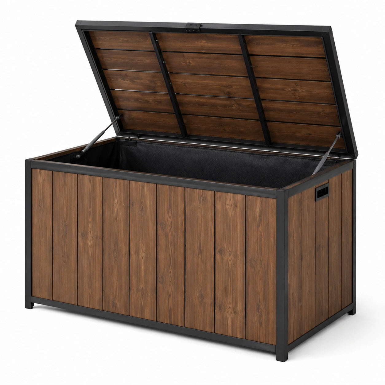 Coffre de rangement extérieur en bois et métal 120 cm